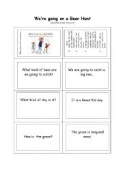 English Worksheet: Were going on a Bear Hunt,by Michael Rosen