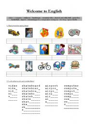 English Worksheet: Welcome to English - first words