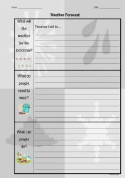 English Worksheet: weather forecast