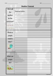 English Worksheet: weather forecast