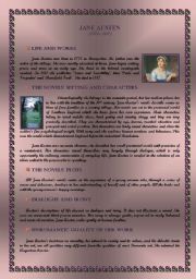 English Worksheet: Jane Austen - Life, Works and Literary Style