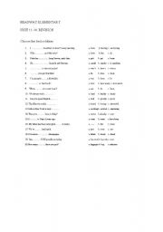 English worksheet: headway elementary 11-14. revision