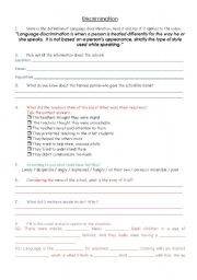 English Worksheet: Language Discrimination