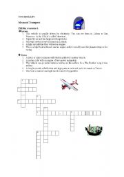 English Worksheet: crossword