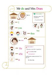 English Worksheet: Mr Do and Mrs Does