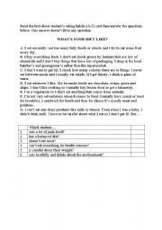 English worksheet: eating habits