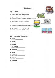 English worksheet: Adjectives