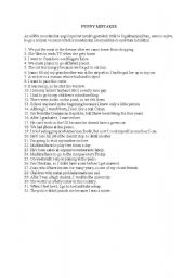 English Worksheet: Funny mistakes