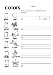 English worksheet: Colors