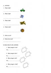 English worksheet: quiz for 2nd grade