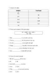 English worksheet: past simple iregular form