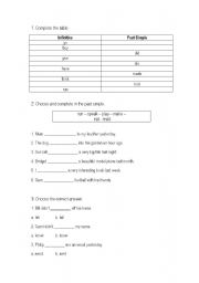 English Worksheet: past simple iregular form