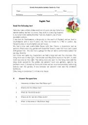 English Worksheet: Test  Houses