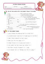 English Worksheet: going to future tense