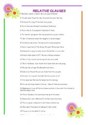 English Worksheet: relative clause