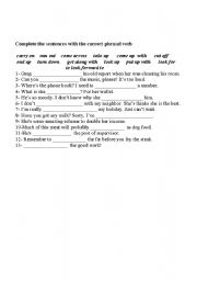 English worksheet: Phrasal Verbs