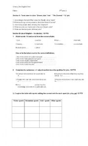 English worksheet: reading comprhension 