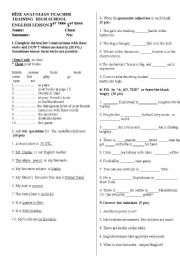 English worksheet: exam 