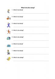 English worksheet: present continious tense