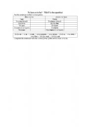 English Worksheet: TO HAVE   OR TO BE