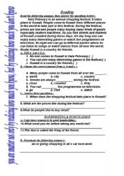 English worksheet: Reading Quiz