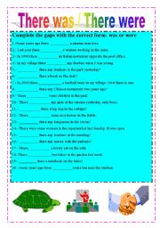 English Worksheet: THERE WAS / THERE WERE
