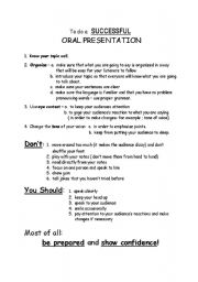 English Worksheet: How to do a successful Oral Presentation