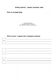 English worksheet: present continous tense