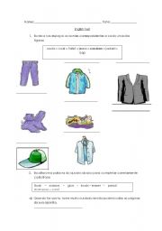 English worksheet: Clothes and School materials