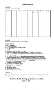 English Worksheet: Dialogue