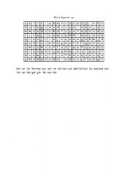 English Worksheet: Word search cvc