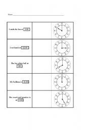 English Worksheet: Telling Time