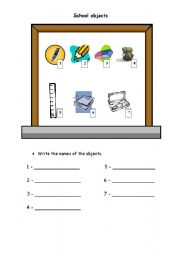 English Worksheet: School objects