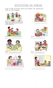 English Worksheet: ACTIVITIES AT SCHOOL