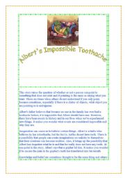 English Worksheet: ALBERTS TOOTHACHE