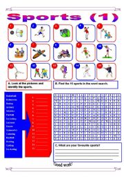 English Worksheet: Sports - part 1