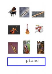 English worksheet: PICTURES OF INSTRUMENTS, NAME OF INSTRUMENTS AND PEOPLE WHO PLAY THEM