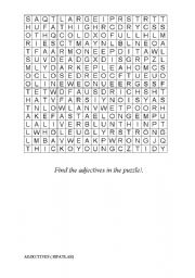English worksheet: Puzzle - Adjectives