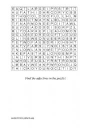 English Worksheet: Puzzle - Adjectives