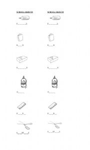 English Worksheet: School objects
