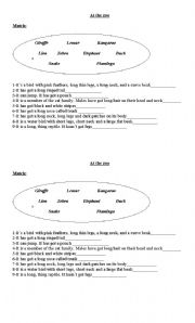 English worksheet: At the zoo