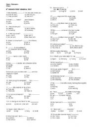 English Worksheet: 6TH YEAR SBS TEST