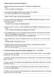 English Worksheet: can, could, would