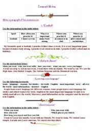 English Worksheet: aragraph writing