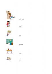 English worksheet: survival words