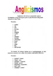 English Worksheet: anglicismos