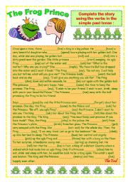 English Worksheet: Simple Past Tense- Story: The Frog Prince