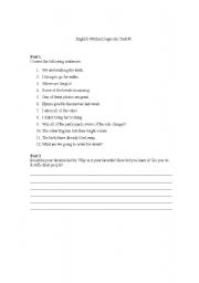 English Worksheet: General Diagnostic Test