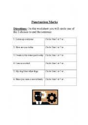 English worksheet: Punctuation Marks