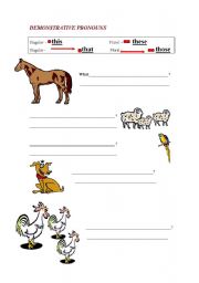 English worksheet: Demonstrative pronouns